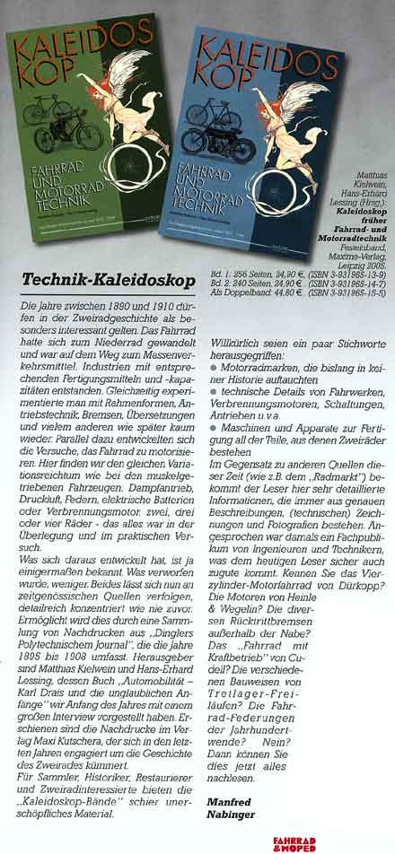 Buchrezension in Fahrrad und Moped
